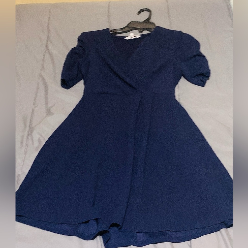 Navy blue short dress.